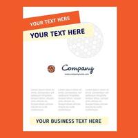 Golfball Title Page Design for Company profile annual report presentations leaflet Brochure Vector Background