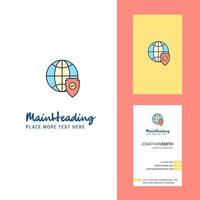 Protected internet Creative Logo and business card vertical Design Vector