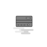 Credit card Web Icon Flat Line Filled Gray Icon Vector