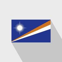 Marshall Islands flag Long Shadow design vector