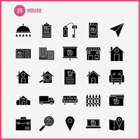 House Solid Glyph Icon for Web Print and Mobile UXUI Kit Such as Paper Plane Paper Plane Startup House Magnifying Glass Pictogram Pack Vector