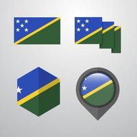 Solomon Islands flag design set vector