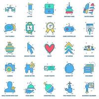 25 Business Concept Mix Flat Color Icon set vector