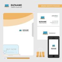 tarjeta de visita de portada de archivo de logotipo de negocio de compras en línea e ilustración de vector de diseño de aplicación móvil