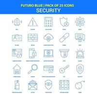 Security Icons Futuro Blue 25 Icon pack vector