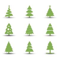 vector de conjunto de iconos de árbol de navidad