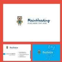 Robots Logo design with Tagline Front and Back Busienss Card Template Vector Creative Design