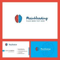 Brain Logo design with Tagline Front and Back Busienss Card Template Vector Creative Design