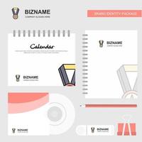 Medal Logo Calendar Template CD Cover Diary and USB Brand Stationary Package Design Vector Template