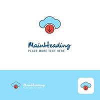 Creative Downloading Logo Design Flat color Logo place for Tagline Vector Illustration