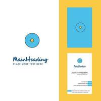 vector de diseño vertical de tarjeta de visita y logotipo creativo de cd