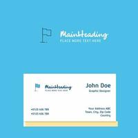 Sports flag logo Design with business card template Elegant corporate identity Vector