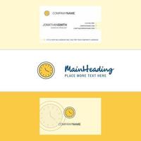 Beautiful Clock Logo and business card vertical Design Vector