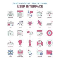 User Interface icon Dusky Flat color Vintage 25 Icon Pack vector