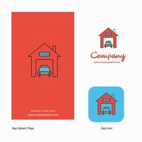 House garage Company Logo App Icon and Splash Page Design Creative Business App Design Elements vector