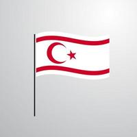 Northern Cyprus waving Flag vector