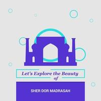 Lets Explore the beauty of Sher dor Madrasah Samarkand Uzbekistan National Landmarks vector