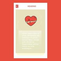 Heart beat mobile vertical banner design design Vector