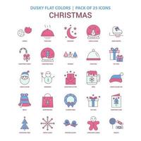 Christmas icon Dusky Flat color Vintage 25 Icon Pack vector