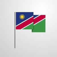 vector de diseño de bandera ondeante de namibia