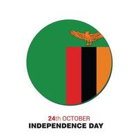 vector de tarjeta de diseño del día de la independencia de zambia