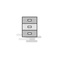 Cupboard Web Icon Flat Line Filled Gray Icon Vector