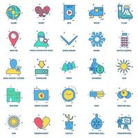 25 Business Concept Mix Flat Color Icon set vector