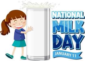 día nacional de la leche icono de enero vector