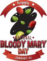 feliz icono del día nacional de bloody mary vector