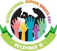 International Human Rights Day text for banner design vector