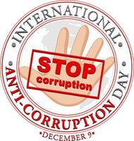 International Anti corruption day poster design vector