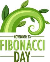 Fibonacci day poster design vector