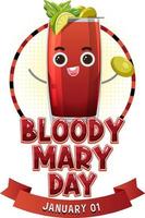 feliz icono del día nacional de bloody mary vector