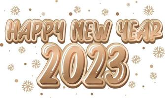 Happy New Year 2023 text for banner design vector