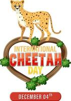 International cheetah day poster or banner design vector