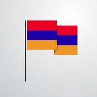 vector de diseño de bandera ondeante de armenia