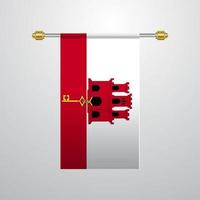 Gibraltar hanging Flag vector