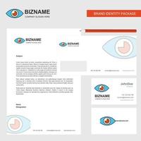 Eye Business Letterhead Envelope and visiting Card Design vector template