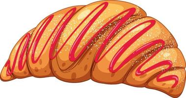 Isolated delicious French strawberry croissant vector