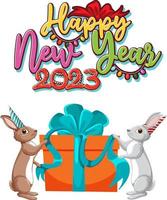 Happy new year 2023 rabbit year vector