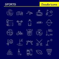 paquete de iconos dibujados a mano de deportes para diseñadores y desarrolladores iconos de mat deporte deportes yoga billar billar billar deporte vector