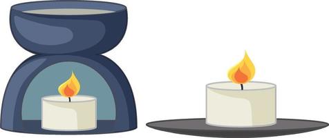 Spa candle objects isolated vector