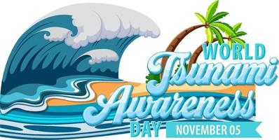 World Tsunami Awareness Day Logo Design vector