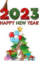 Happy new year 2023 rabbit year vector