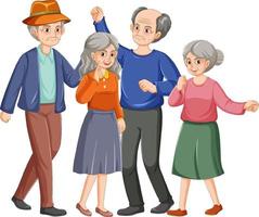 Happy senior people group vector