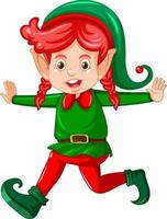 Cute kid wearing elf costume cartoon vector