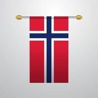 Norway hanging Flag vector