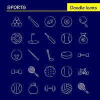 Sports Hand Drawn Icon for Web Print and Mobile UXUI Kit Such as Baseball Stick Bat Sports Bat Cricket Bat Cricket Pictogram Pack Vector