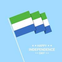 diseño tipográfico del día de la independencia de sierra leona con vector de bandera