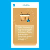 Basket mobile vertical banner design design Vector